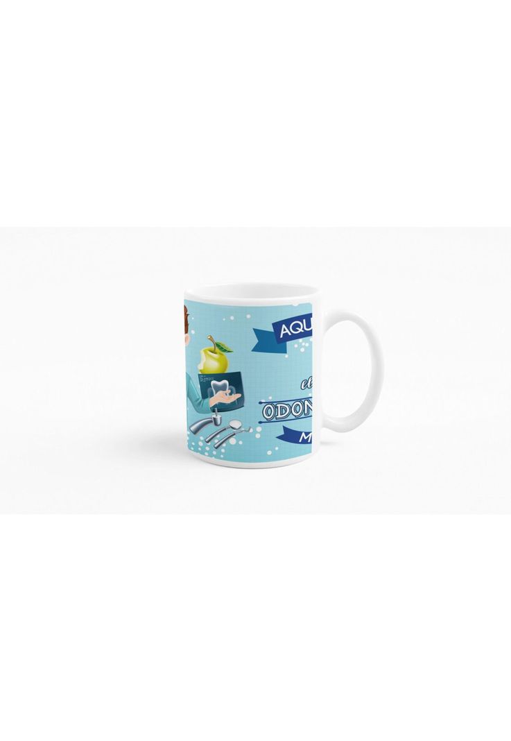 Tazones tazas blancas Para el Odontologo Personalizado-2