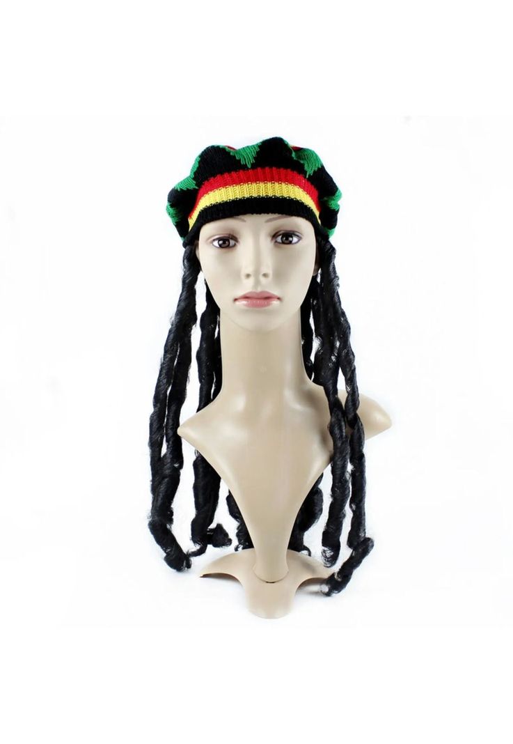Gorro Reggae Bob Marley Con Peluca Cotillon Disfraz-0