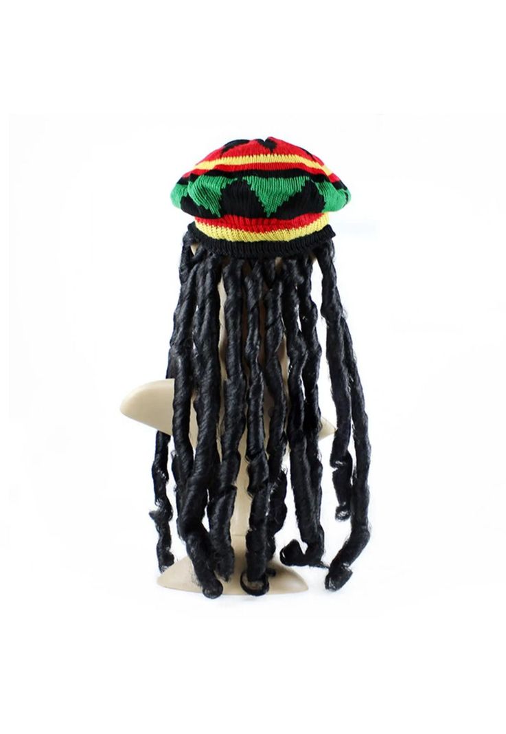 Gorro Reggae Bob Marley Con Peluca Cotillon Disfraz-1