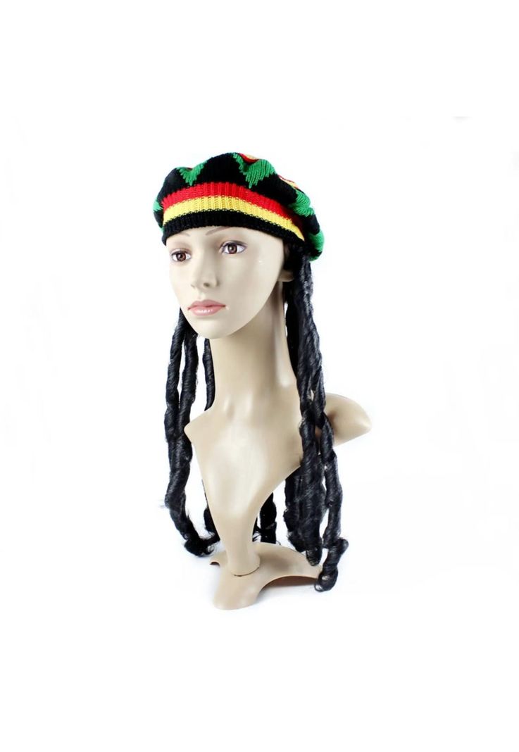 Gorro Reggae Bob Marley Con Peluca Cotillon Disfraz-4