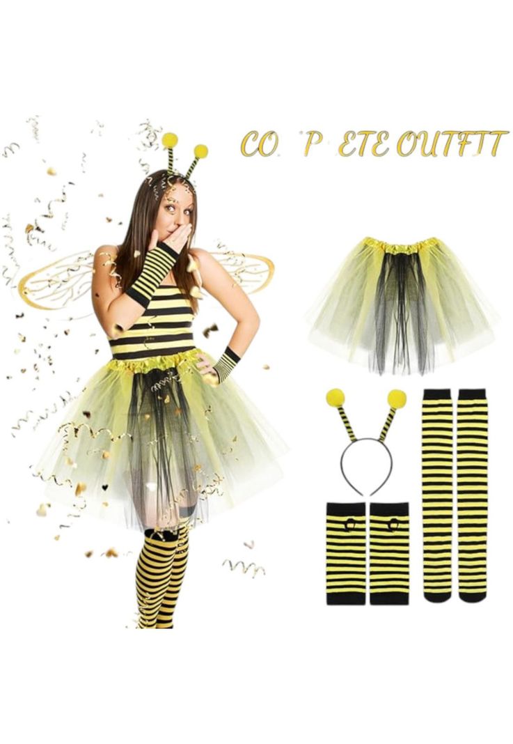 Accesorios Disfraz Abeja Animal Cintillo Guantes Cosplay mas-2