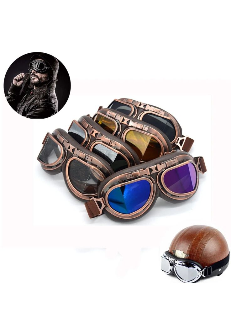 Cosplay Gafas De Moto Vintage Piloto Steampunk-0