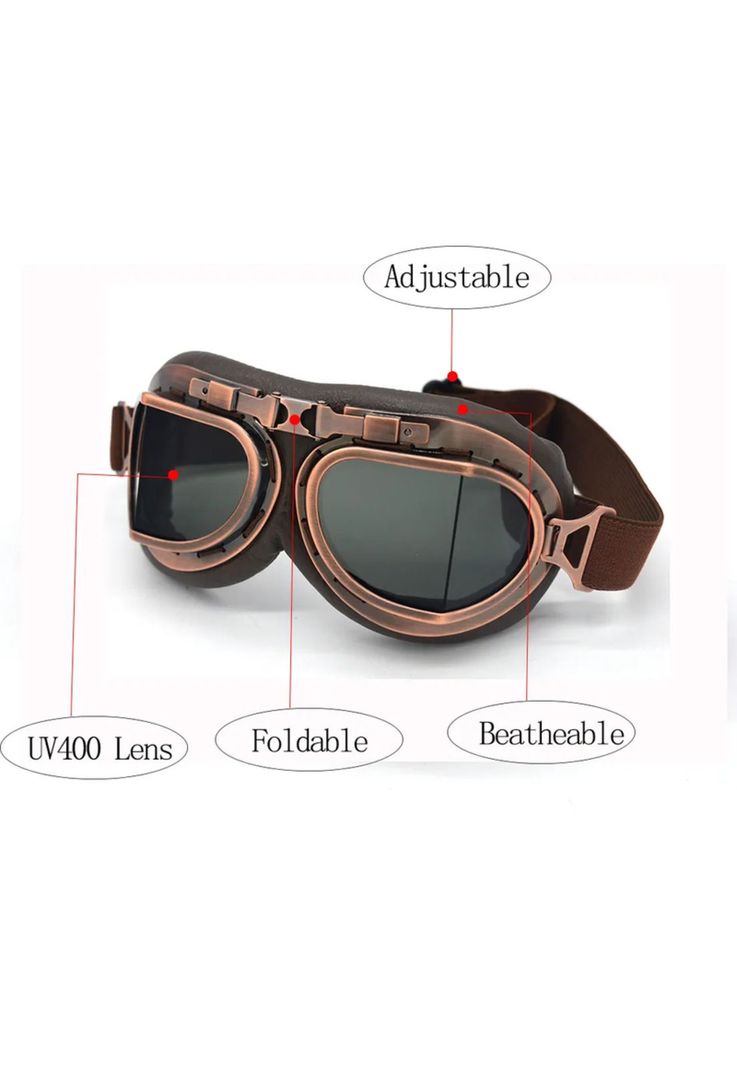 Cosplay Gafas De Moto Vintage Piloto Steampunk-1