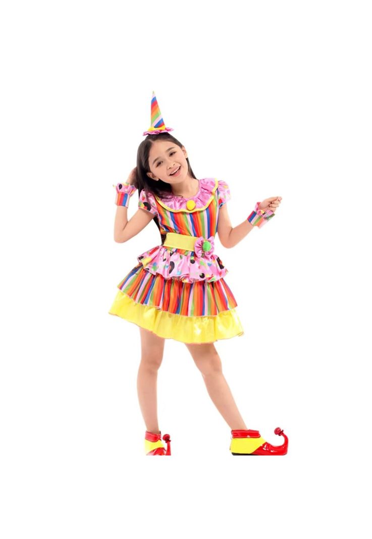 Disfraz Cosplay Payaso Bufon Niña-0