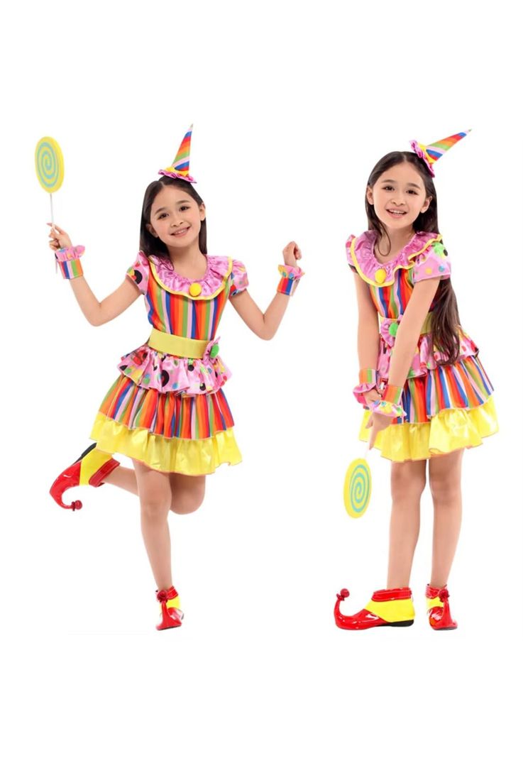 Disfraz Cosplay Payaso Bufon Niña-1