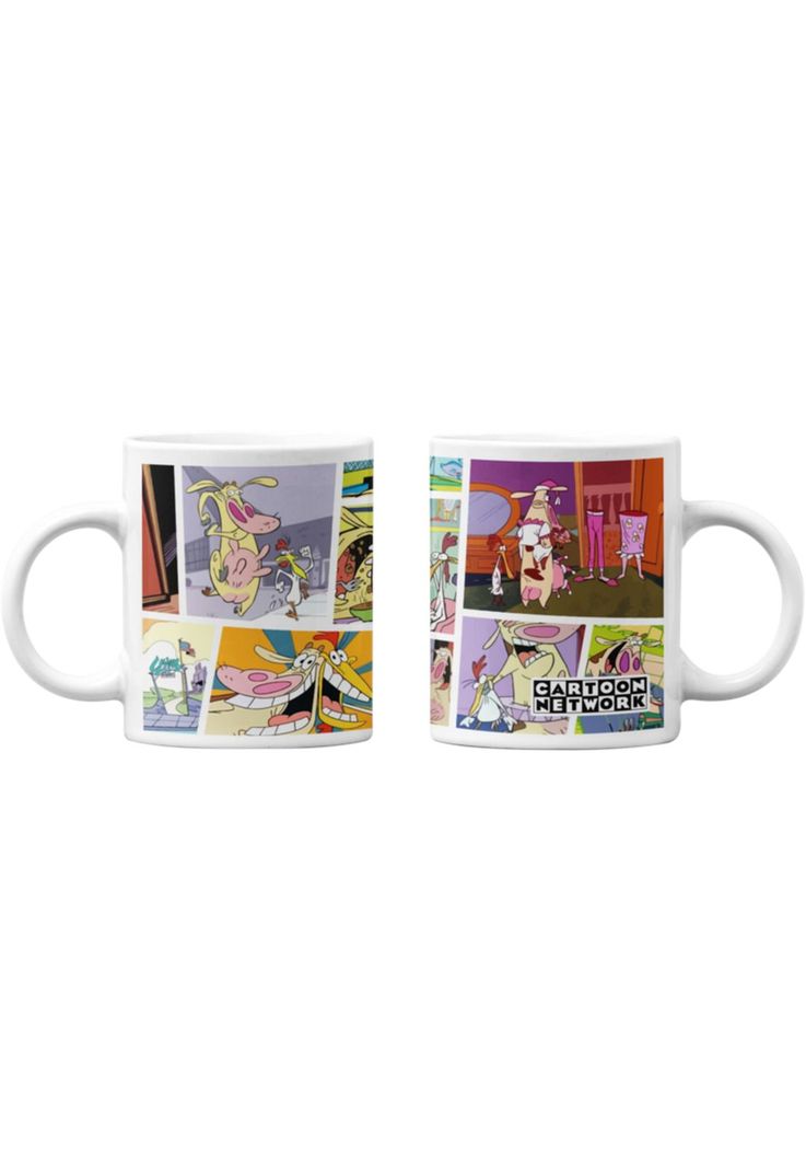 Tazones tazas blancas Cartoon Network La vaca y el Pollito-0