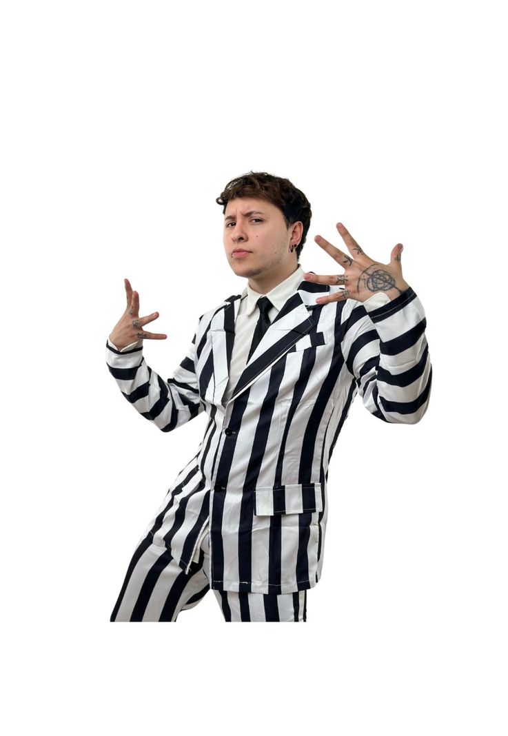 Disfraz Beetlejuice Halloween Con Corbata-0