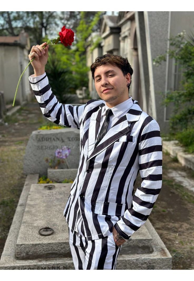 Disfraz Beetlejuice Halloween Con Corbata-2