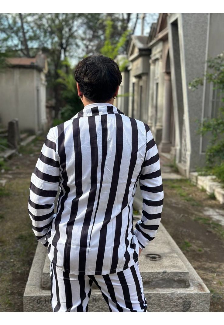 Disfraz Beetlejuice Halloween Con Corbata-4