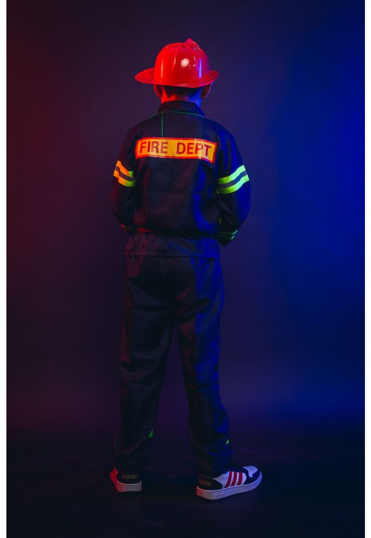 Disfraz Bombero Completo 5 Accesorios Cosplay Niños-3