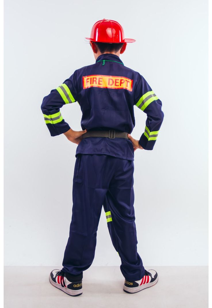 Disfraz Bombero Completo 5 Accesorios Cosplay Niños-6