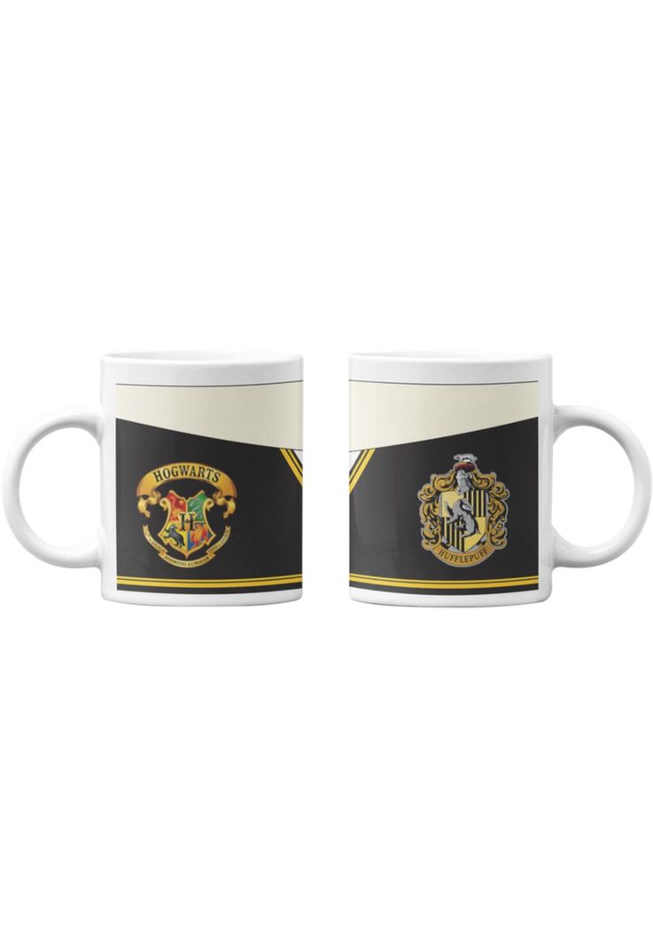 Tazones tazas blancas Casa Hufflepuff - Harry Potter-0