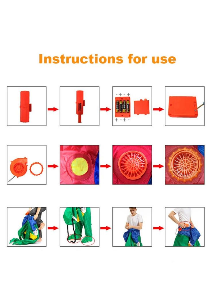 Disfraz Dinosaurio Inflable Para Niños Rojo-4