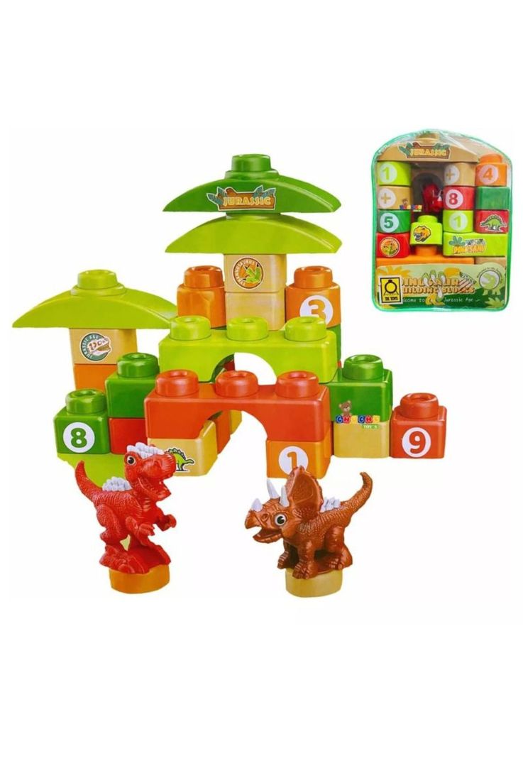 Juguete Bloque 22 Piezas Dinosaurios para niños-0