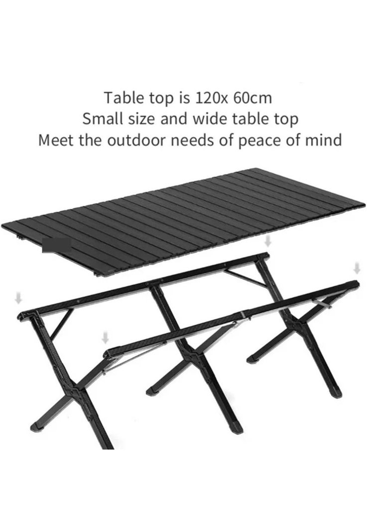 Mesa Plegable Portátil Camping Black Wild 120x60cm-2
