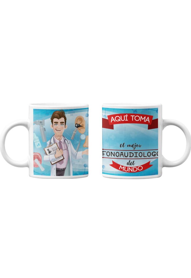 Tazones tazas blancas Para Fonoaudiologo Personalizado-0