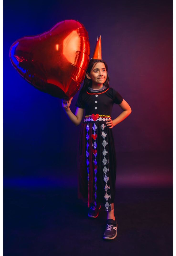 Disfraz Infantil Niña Reina de Los Corazones Alicia-6