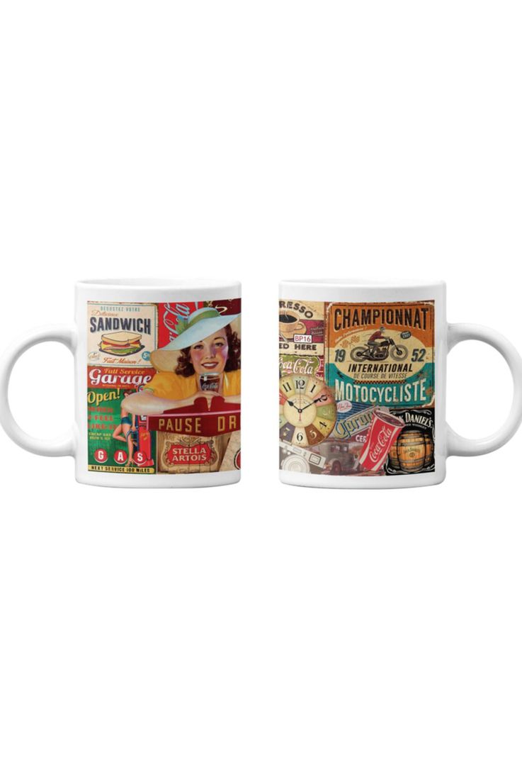 Tazones tazas blancas Marcas Vintage años 50-0