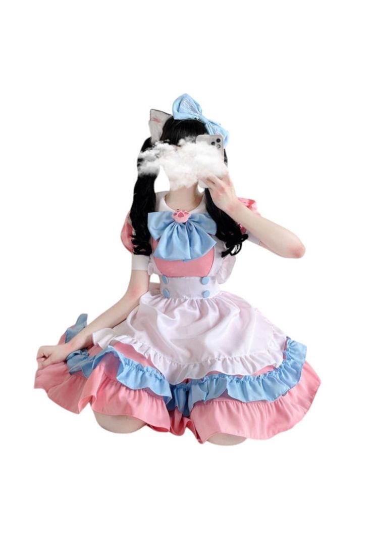Disfraz Maid Rosado Cosplay Kawaii-0