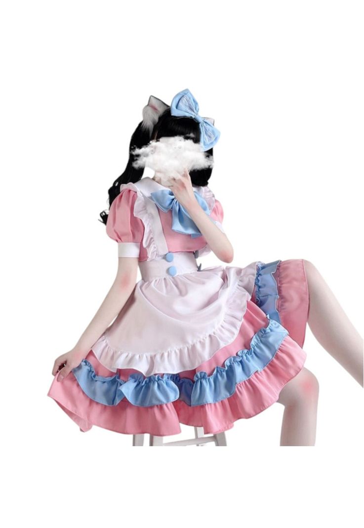 Disfraz Maid Rosado Cosplay Kawaii-1