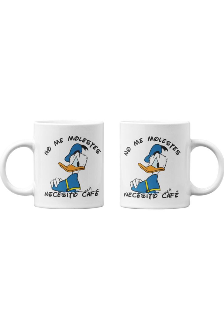 Tazones tazas blancas Pato Donald No Me Molestes-0