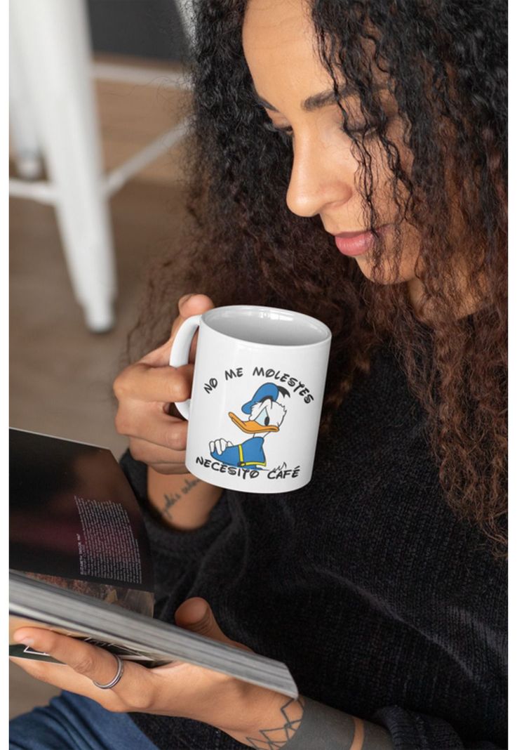 Tazones tazas blancas Pato Donald No Me Molestes-1