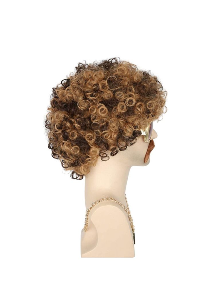 Set Disfraz Afro Retro Hombre Años 80 Onda Disco Pelo-2