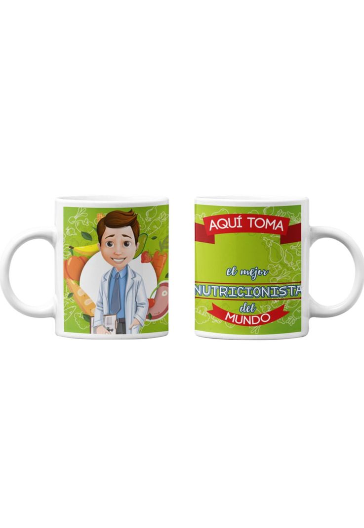 Tazones tazas blancas Para el Nutricionista Personalizado-0