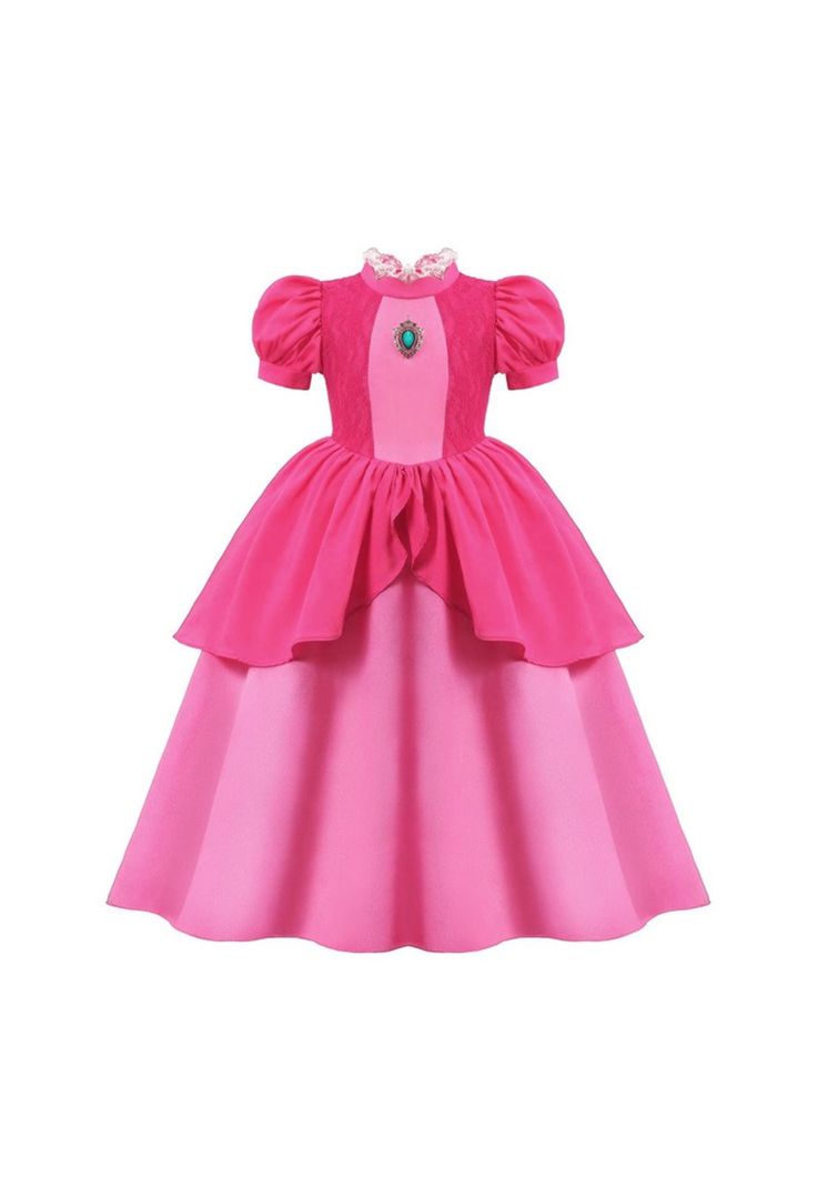 Disfraz Vestido Princesa Peach Niñas Super Mario Bros-0