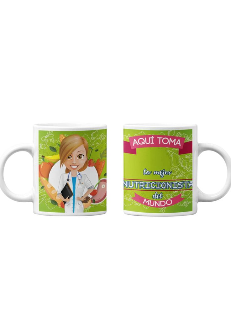 Tazones tazas blancas Para Nutricionista Personalizado-0