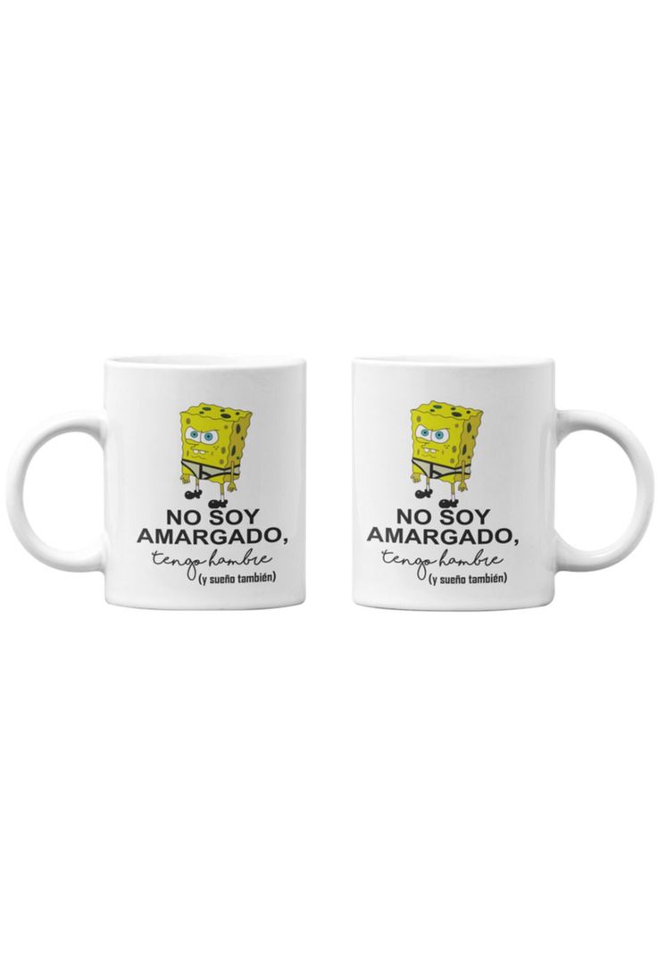 Tazones tazas blancas Bob Esponja No Soy Amargado-0