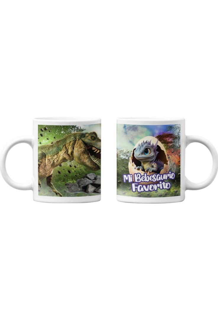 Tazones tazas blancas Mi Bebesaurio Favorito-0