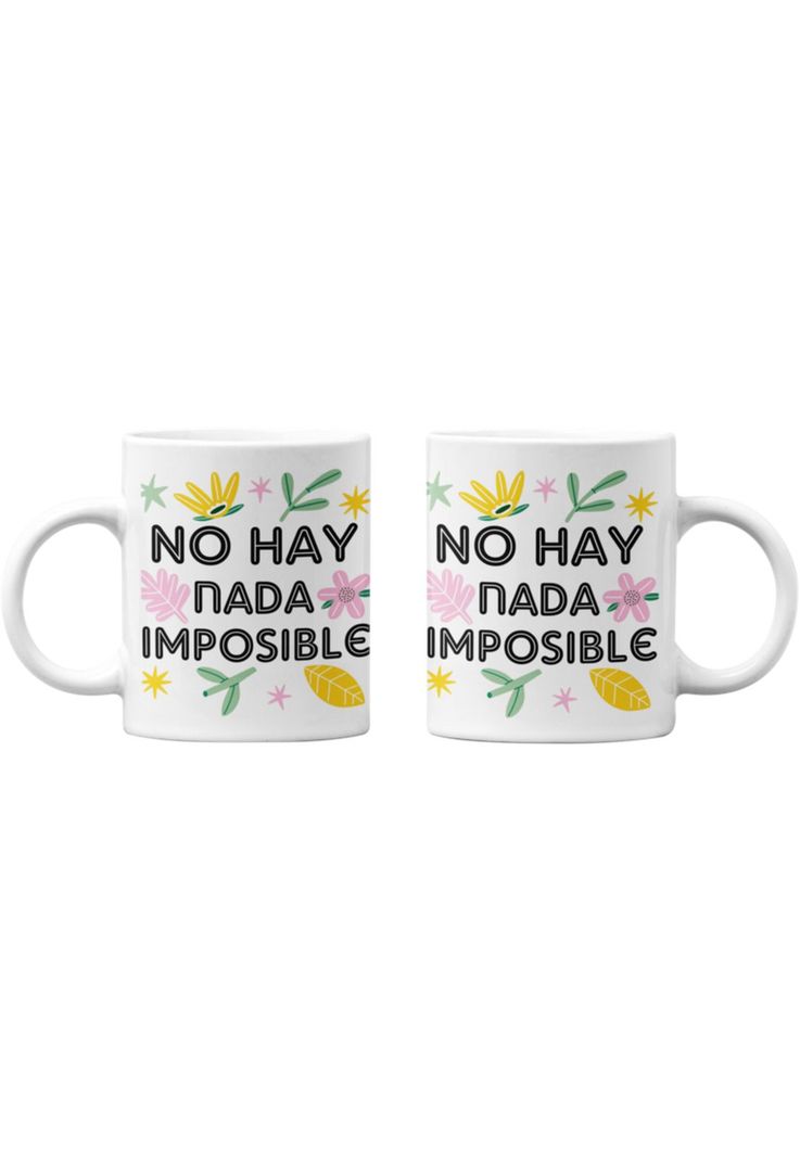 Tazones tazas blancas No hay nada imposible Frase motivacion-0