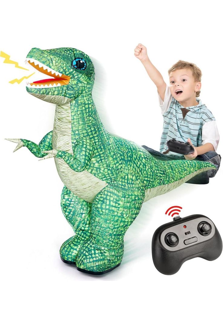 Dinosaurio Infable 90 CM Grande Con Control Remoto-7