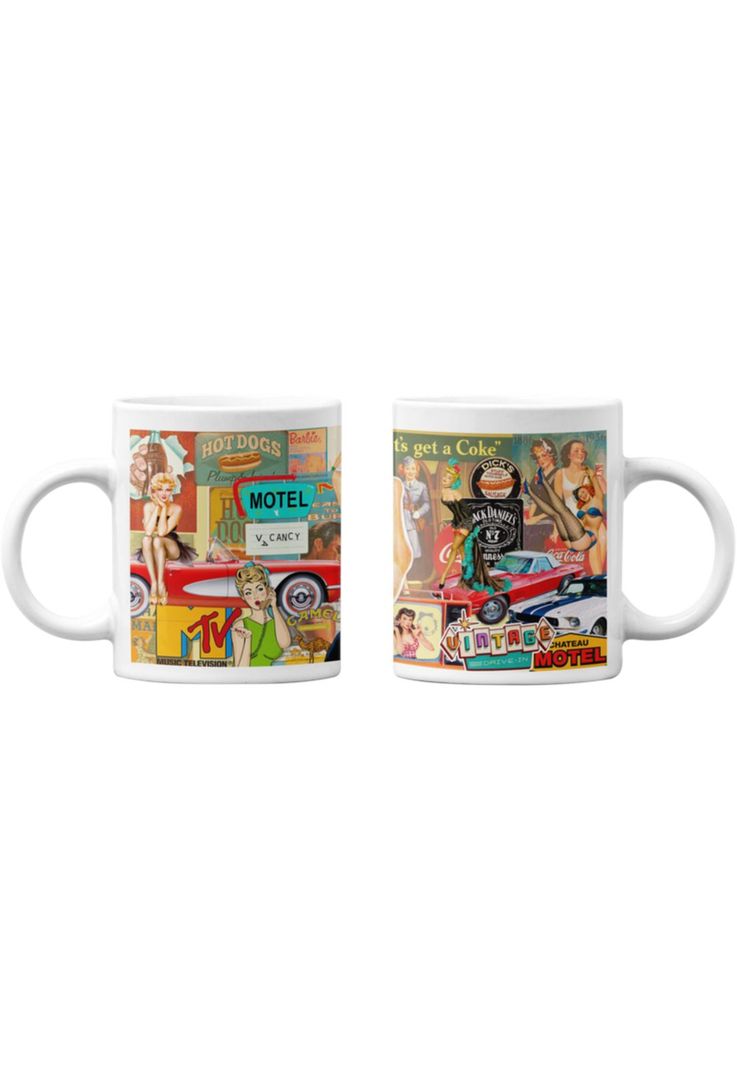 Tazones tazas blancas Estilo Vintage años 50-0