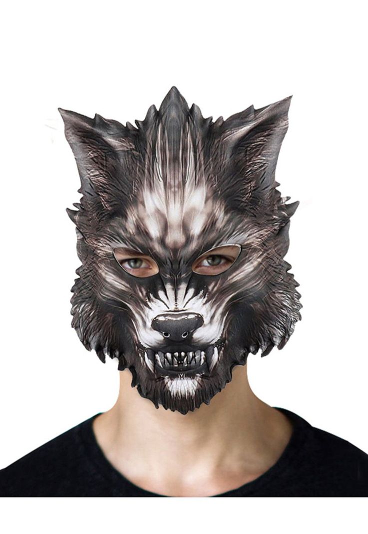 Máscara De Lobo Realista De Halloween – Careta De Hombre Lobo De Espuma De PU – Ajuste Elástico Para Adultos