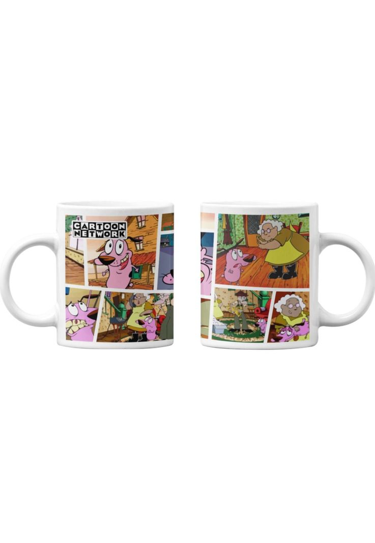 Tazones tazas blancas Cartoon Network Coraje Perro Valiente-0