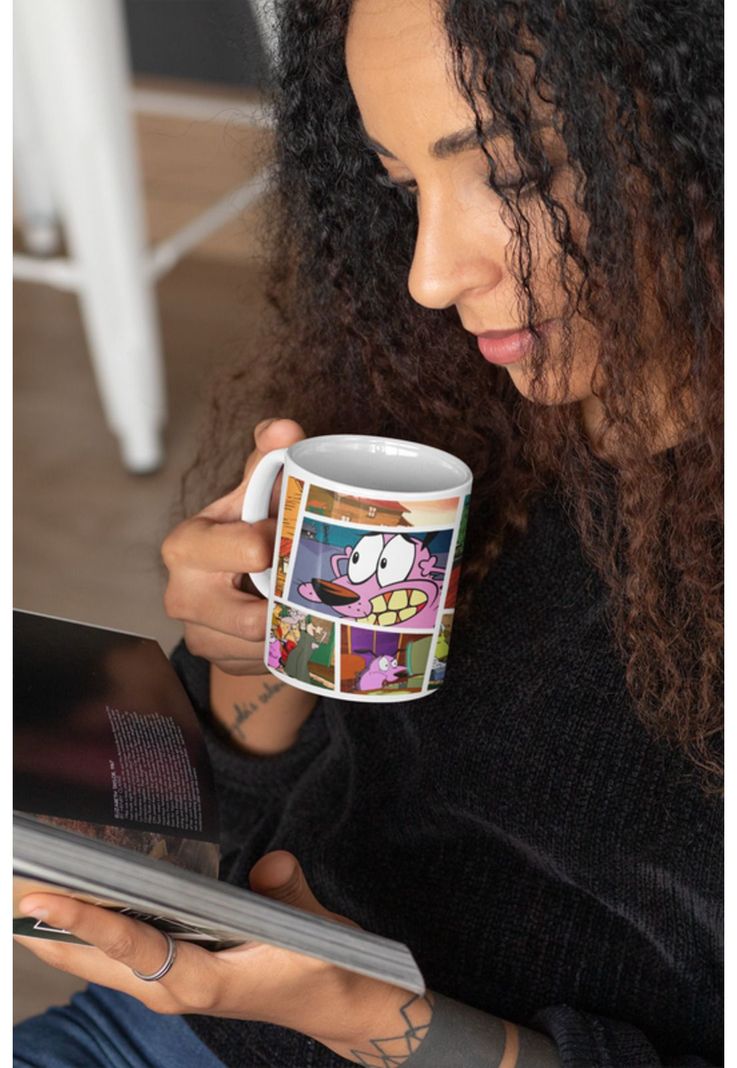 Tazones tazas blancas Cartoon Network Coraje Perro Valiente-1
