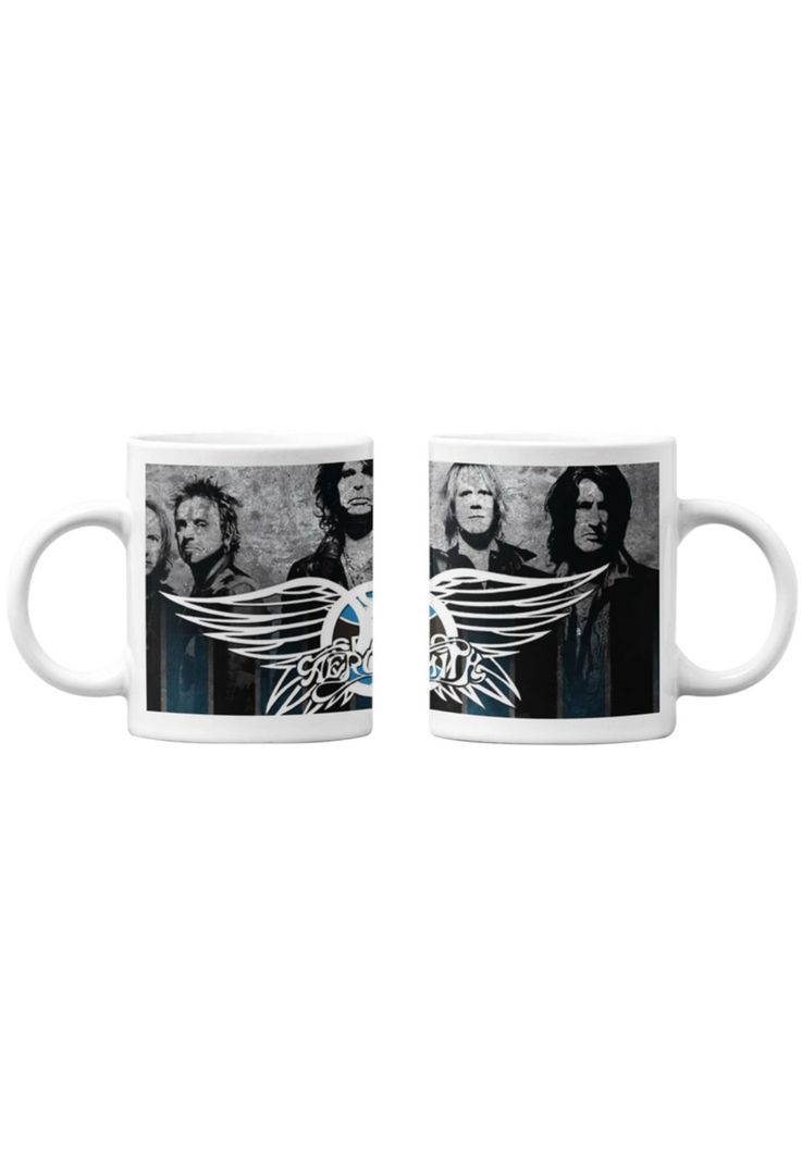 Tazones tazas blancas Aerosmith Bandas de Rock-0