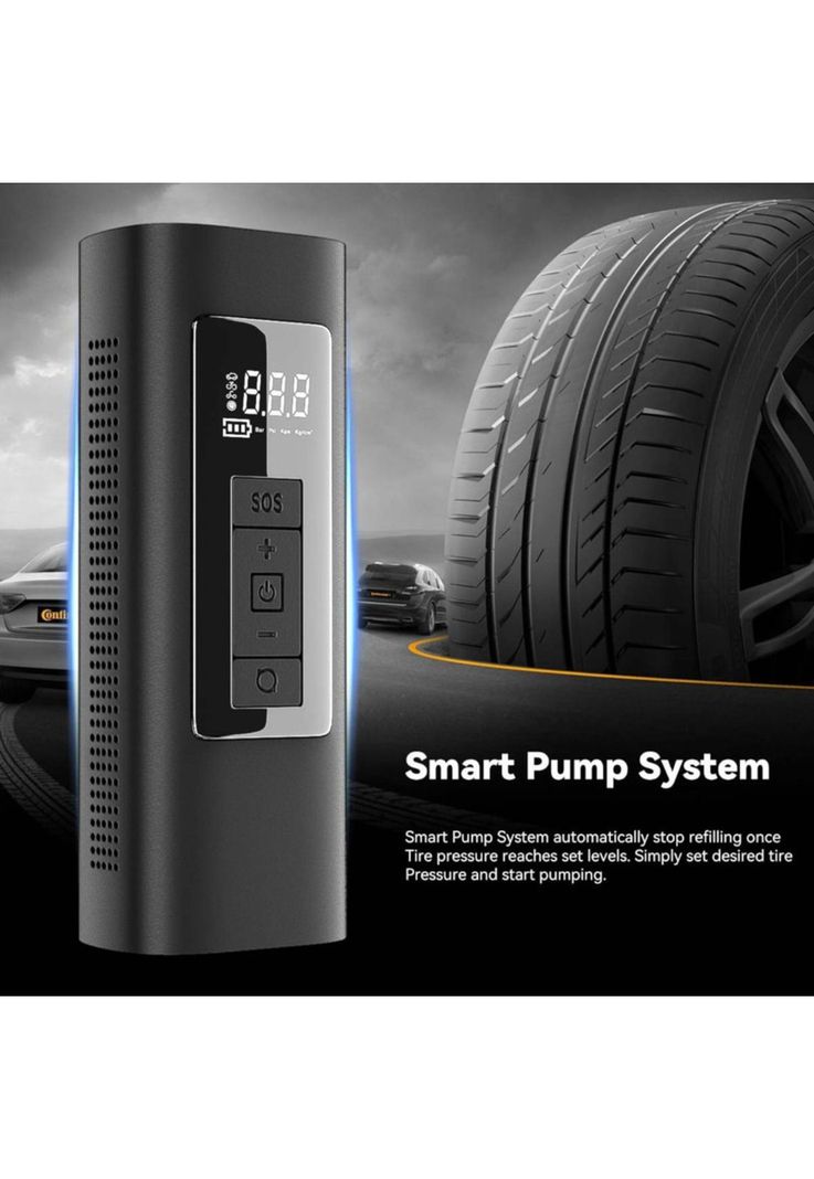Mini Compresor Inflador 150 PSI Batería 6000mAh  Auto Moto-2