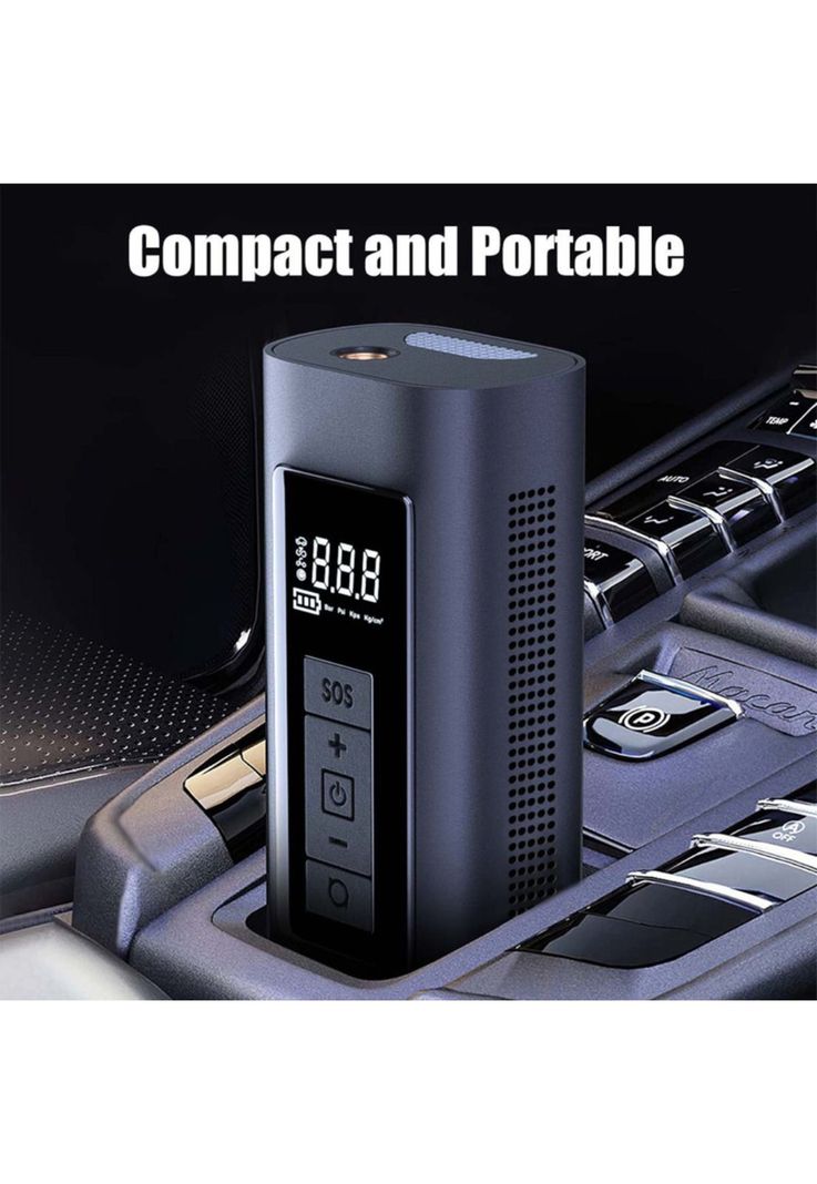 Mini Compresor Inflador 150 PSI Batería 6000mAh  Auto Moto-3