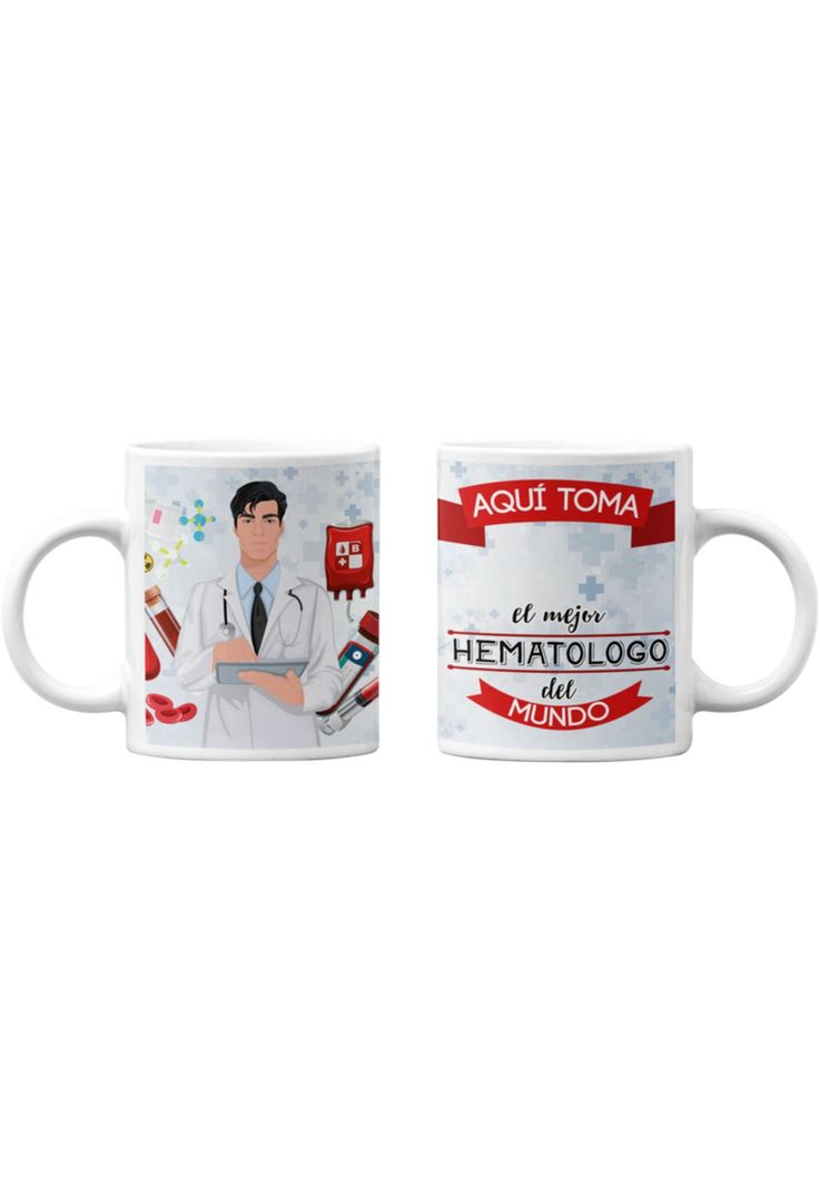 Tazones tazas blancas Para Hematologo Personalizado-0