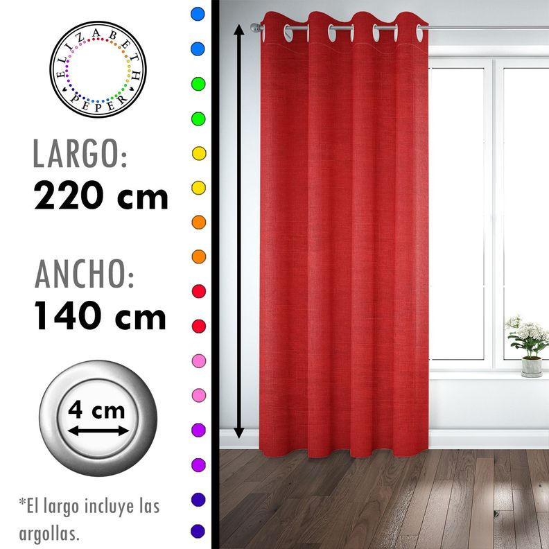 Set de Cortinas Blackout 2 Paños de 140 x 220 cm rojo-3