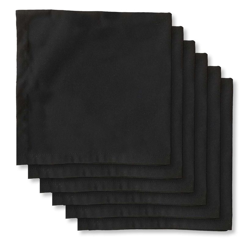 JUEGO DE 6 SERVILLETAS DE TELA 45X45 NEGRO-0