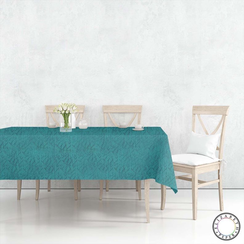 Mantel para Mesa de Tela 140x240 cm Turquesa-1