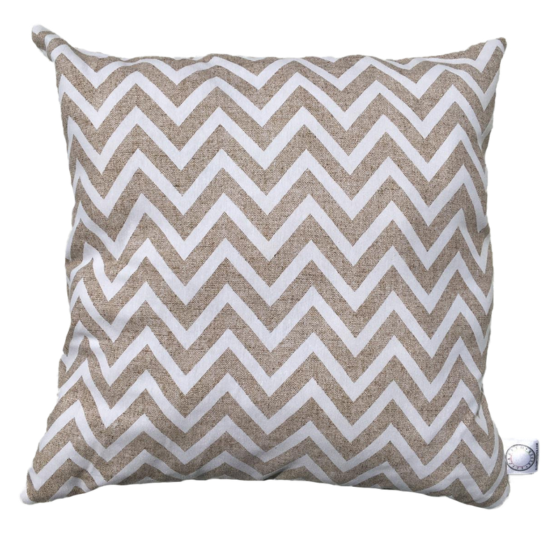 FUNDA COJIN DECORATIVO DISENO ZIGZAG CREMA Y BLANCO 50x50 Beige
