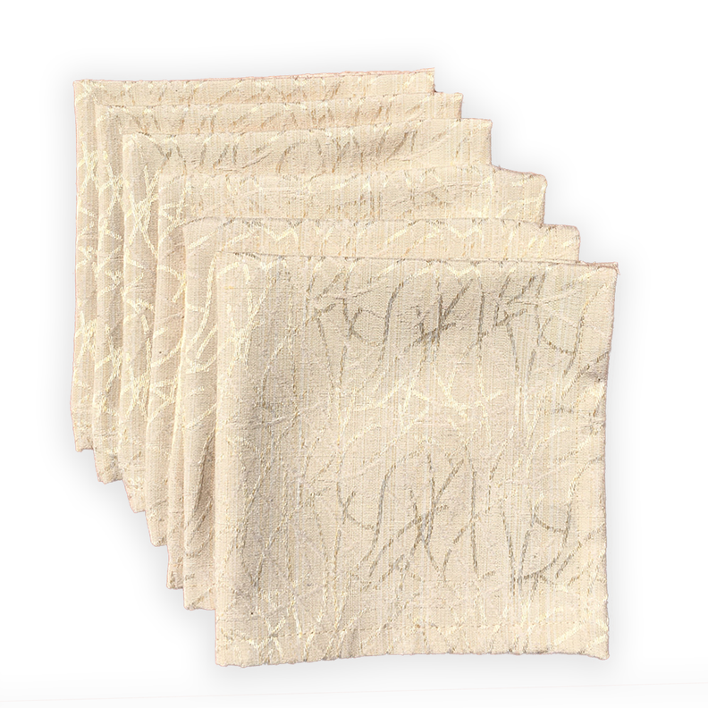 JUEGO DE 6 SERVILLETAS DE TELA 40X40 BEIGE-0