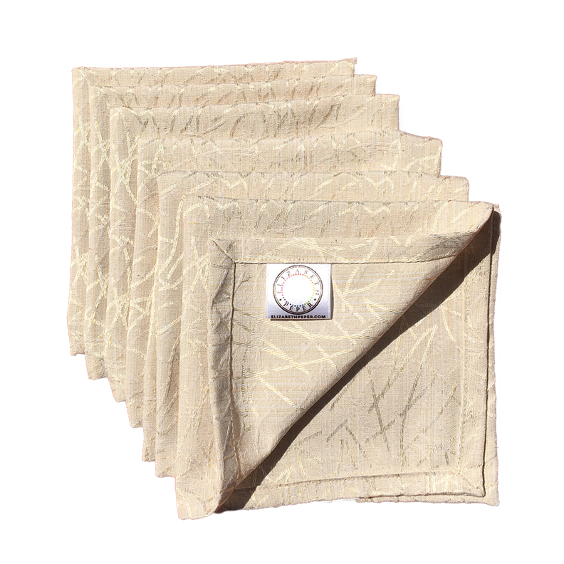 JUEGO DE 6 SERVILLETAS DE TELA 40X40 BEIGE-2