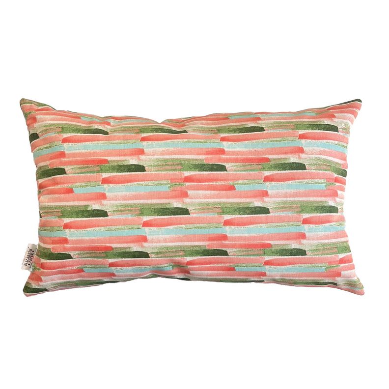 Cojín Decorativo Diseño Pinceles Rosa Verde 50x30 Relleno-0