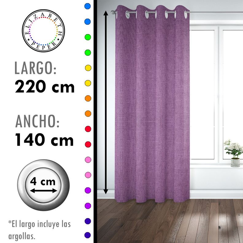 Set de Cortinas Blackout 2 Paños de 140 x 220 cm Morado-3